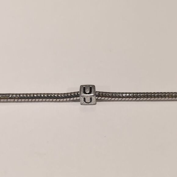 Silver U Spacer Charm‎ for Pandora Style Bracelet - Picture 3 of 5